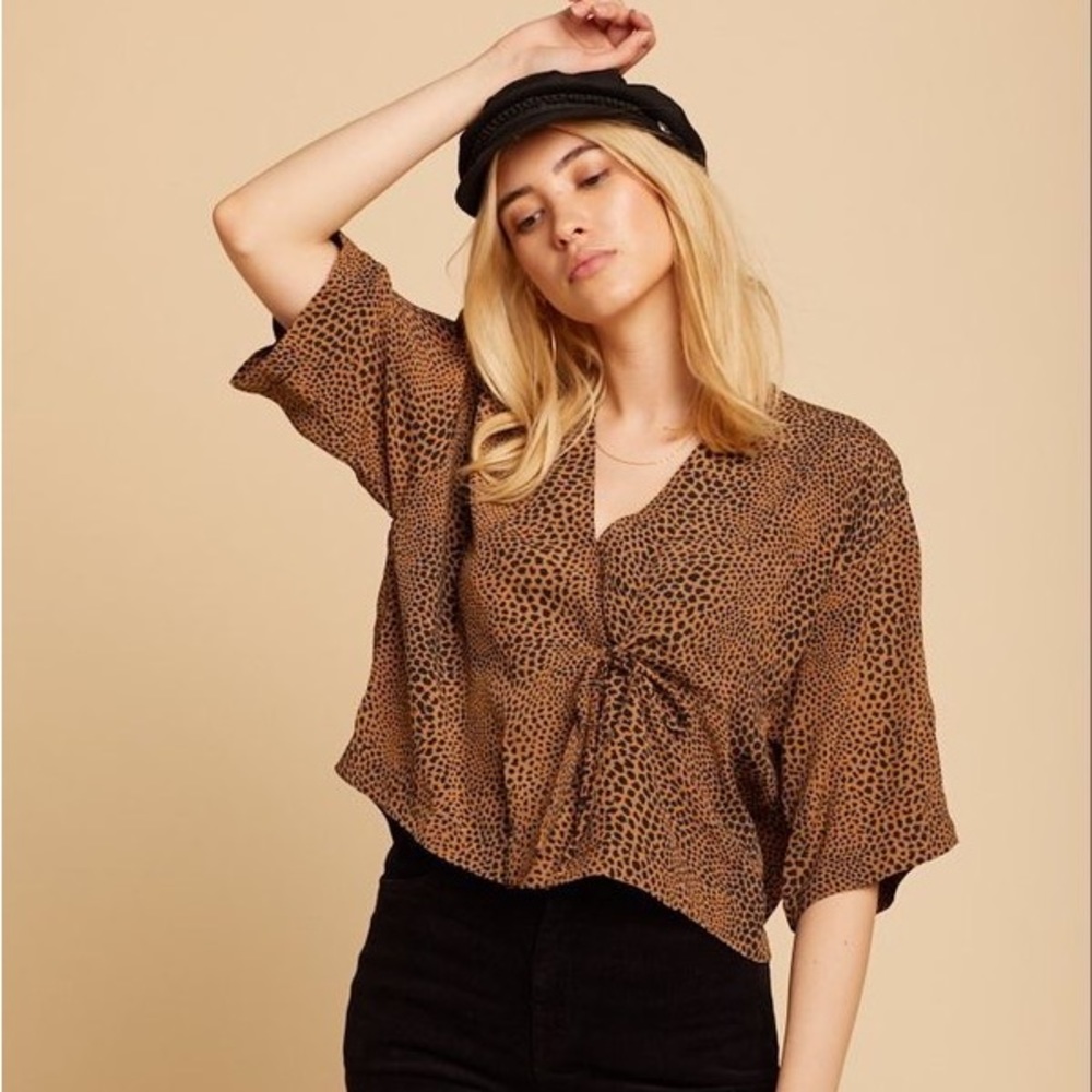 ✨WHIMSY + ROW✨Taylor Top in Cheetah Print